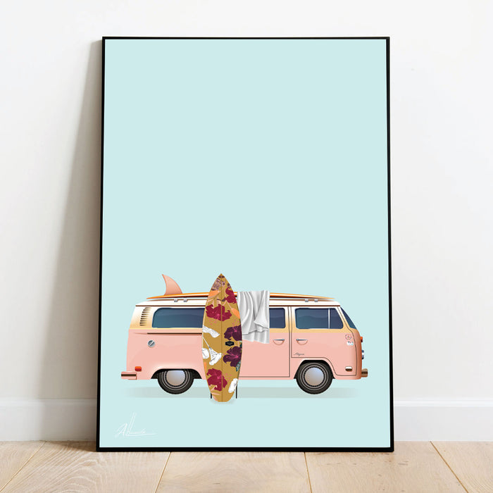 Pink Retro Van